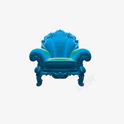 蓝色沙发元素素材