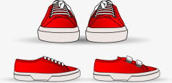 手绘红色鞋子素材
