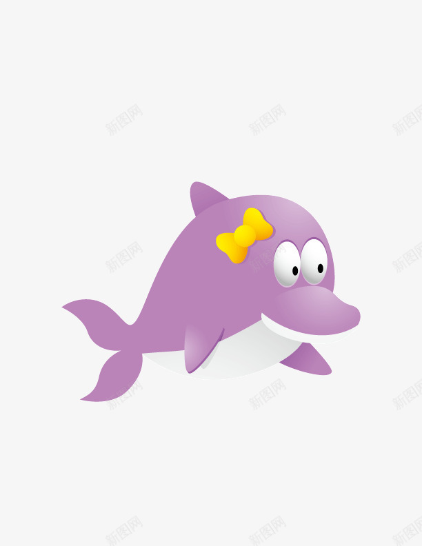 海豚淡紫色卡通图案png免抠素材_新图网 https://ixintu.com 卡通图案 海豚 淡紫色
