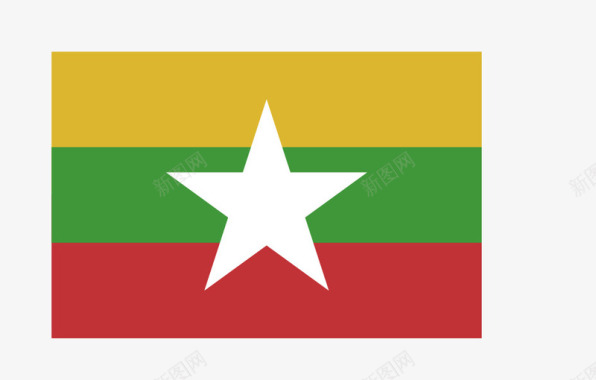 缅甸国旗矢量图图标图标