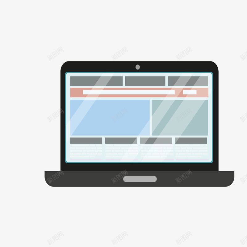 扁平化笔记本电脑png免抠素材_新图网 https://ixintu.com 商业 扁平化 数码 科技 笔记本电脑