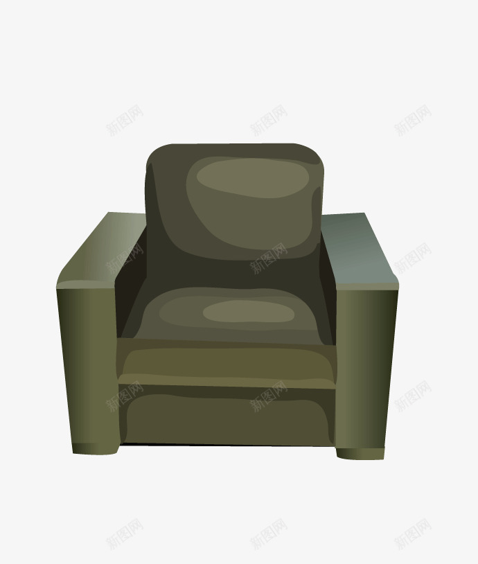手绘绿色单人沙发png免抠素材_新图网 https://ixintu.com 单人沙发 卡通 座椅 手绘沙发 靠座
