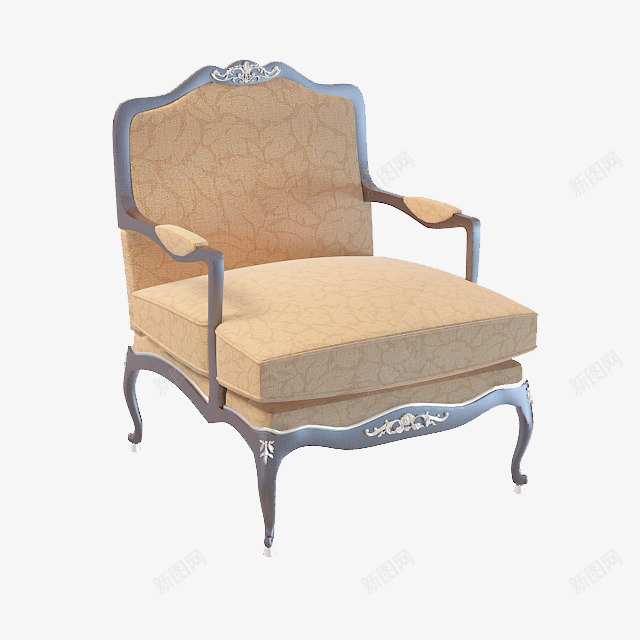 欧式布艺沙发椅png免抠素材_新图网 https://ixintu.com 产品实物 沙发椅 简约欧式 米白色