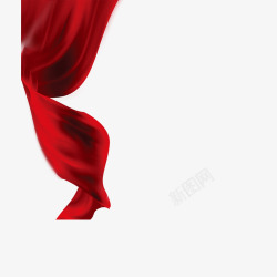 布绸元素红布高清图片