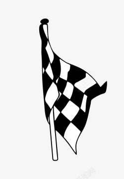 黑白赛车旗帜素材