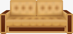 褐色卡通皮质沙发椅素材
