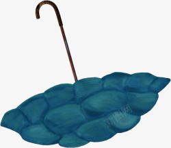 蓝色龟壳伞素材