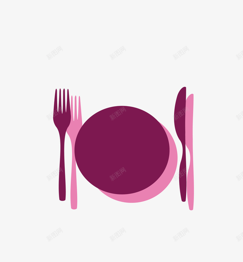 西餐餐具勺子叉子png免抠素材_新图网 https://ixintu.com 勺子 叉子 彩色西餐餐具 盘子 矢量盘子