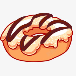 卡通手绘甜甜圈食物矢量图素材