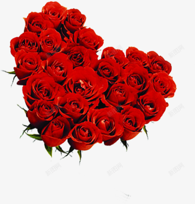 红色鲜花玫瑰爱心造型png免抠素材_新图网 https://ixintu.com 爱心 玫瑰 红色 设计 造型 鲜花