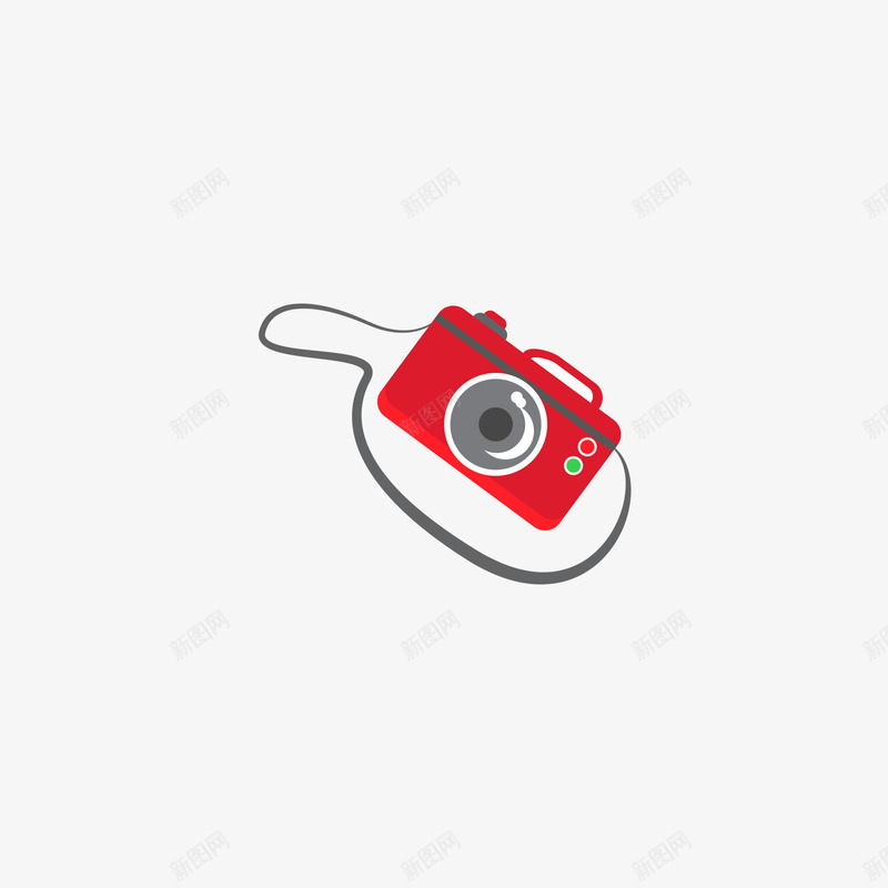 红色的相机png免抠素材_新图网 https://ixintu.com 数码 日用 灰色 相机 矢量相机 红色