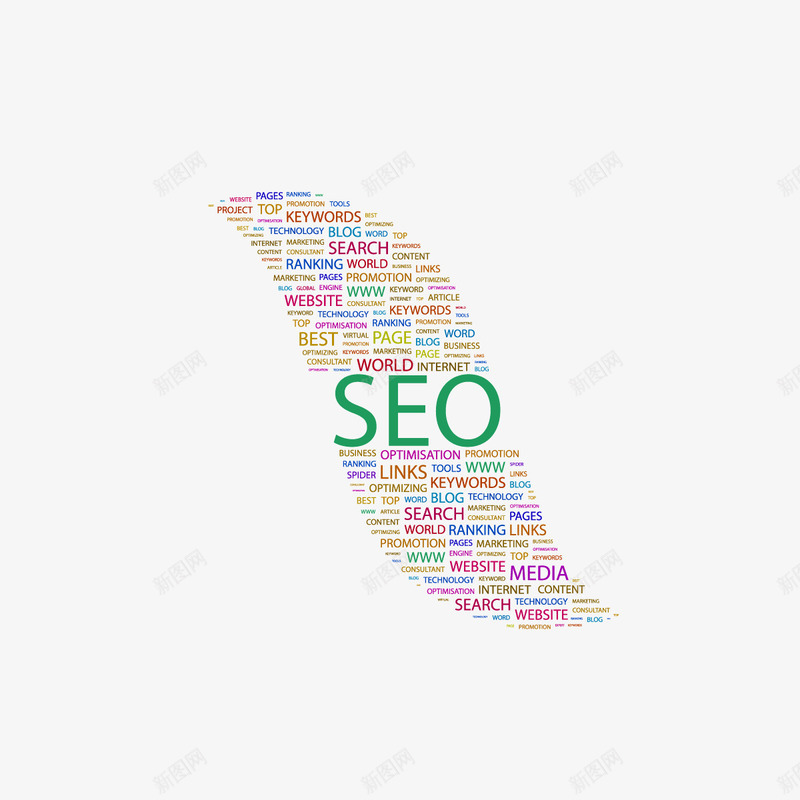 seo关键词商务png免抠素材_新图网 https://ixintu.com seo 商务元素 扁平化 搜索 树叶造型