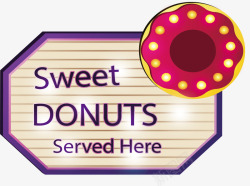紫色甜甜圈甜甜圈店广告牌高清图片