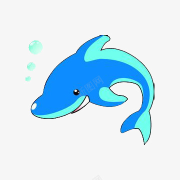 可爱海豚png免抠素材_新图网 https://ixintu.com 卡通 可爱 海豚 蓝色