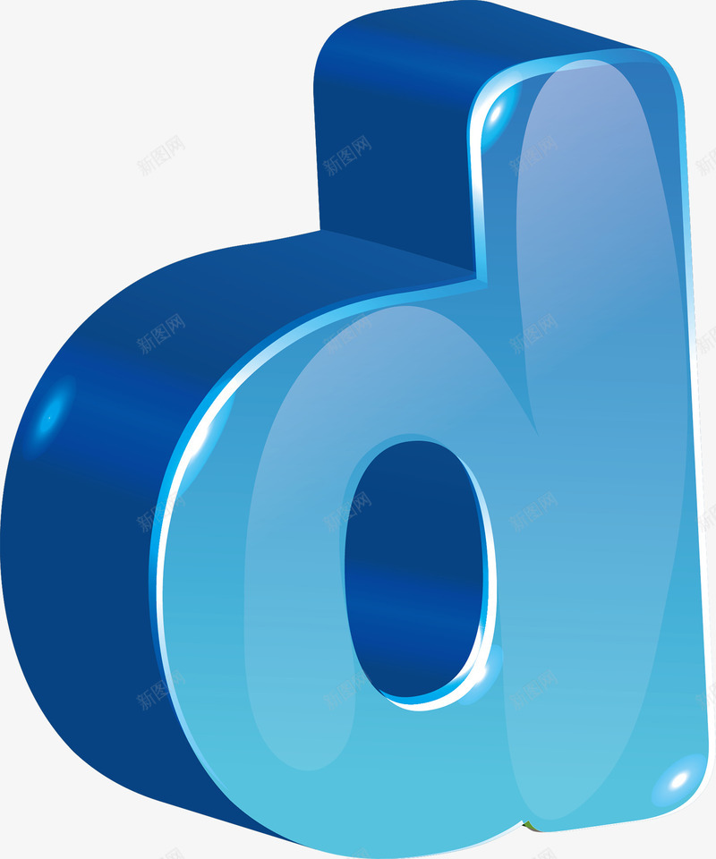 立体字母dpng免抠素材_新图网 https://ixintu.com 渐变 经典 蓝色