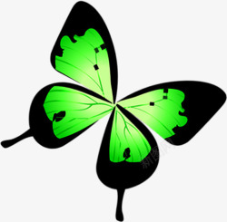 创意合成清晰的绿色蝴蝶造型素材