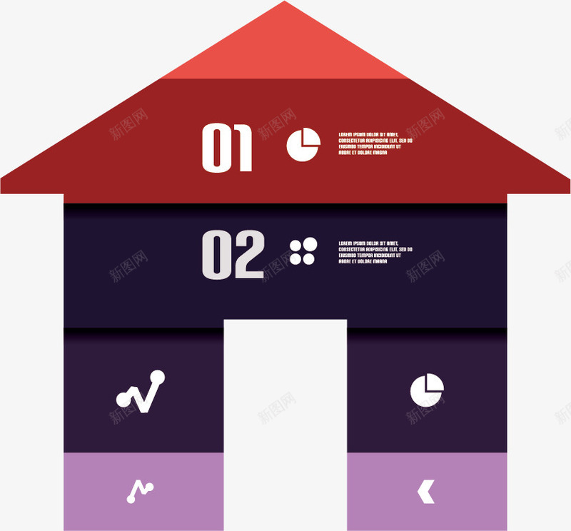 小房子创意图表图标png_新图网 https://ixintu.com 分类标签 创意 商务 图标 图表 房子
