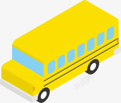 幼儿园专用黄色校车素材