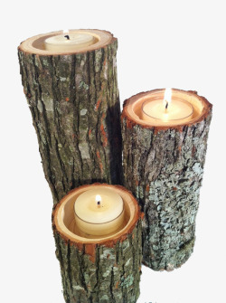 木头里的蜡烛素材