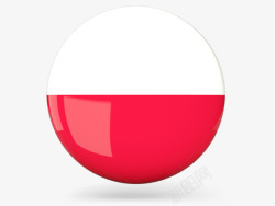 波兰圆形国旗素材