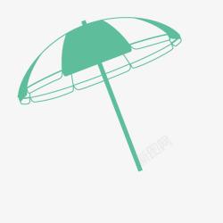 透明绿色雨伞素材