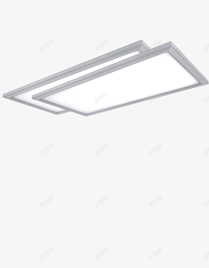 两个方形面板灯png免抠素材_新图网 https://ixintu.com 光明 圆形 干净 白色 边框 面板灯