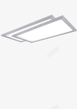 白色面板两个方形面板灯高清图片