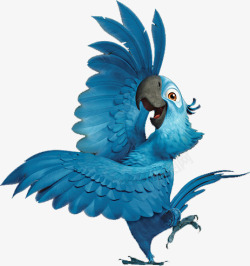 可爱鹦鹉造型蓝色卡通素材