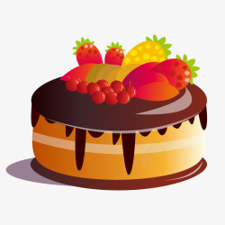 卡通美食素材卡通手绘蛋糕生日祝福高清图片