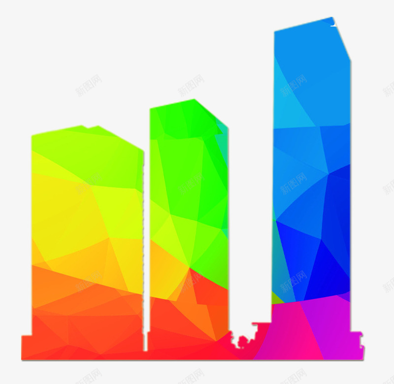 楼体几何彩色图png免抠素材_新图网 https://ixintu.com 建筑园林 房地产广告 楼体 楼体亮化 楼盘