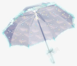 小花伞卡通白色小雨伞高清图片