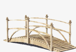 护栏木头小桥素材