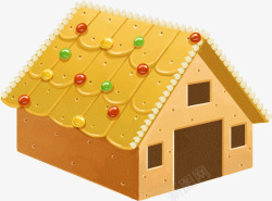 创意扁平质感造型合成黄色的小房子素材