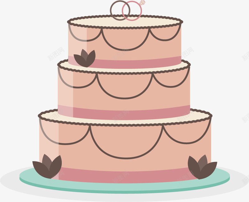 手绘婚礼蛋糕矢量图ai免抠素材_新图网 https://ixintu.com 婚礼 手绘 甜点 蛋糕 矢量图