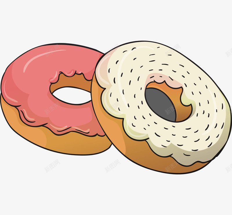 卡通手绘甜甜圈甜品png免抠素材_新图网 https://ixintu.com 创意 动漫动画 卡通手绘 甜品 甜甜圈 食物