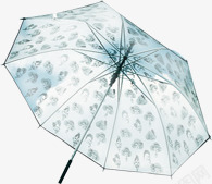 透明花纹雨伞装饰素材