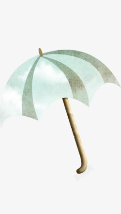 绿色卡通雨伞海报背景素材