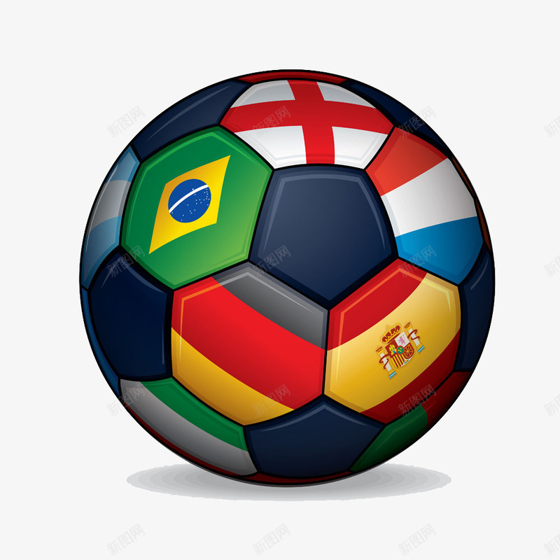 各国国旗图案的足球图标png_新图网 https://ixintu.com 