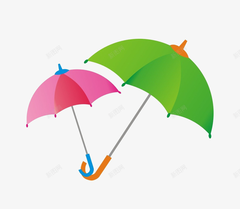 两把雨伞png免抠素材_新图网 https://ixintu.com 卡通 纯色 雨伞