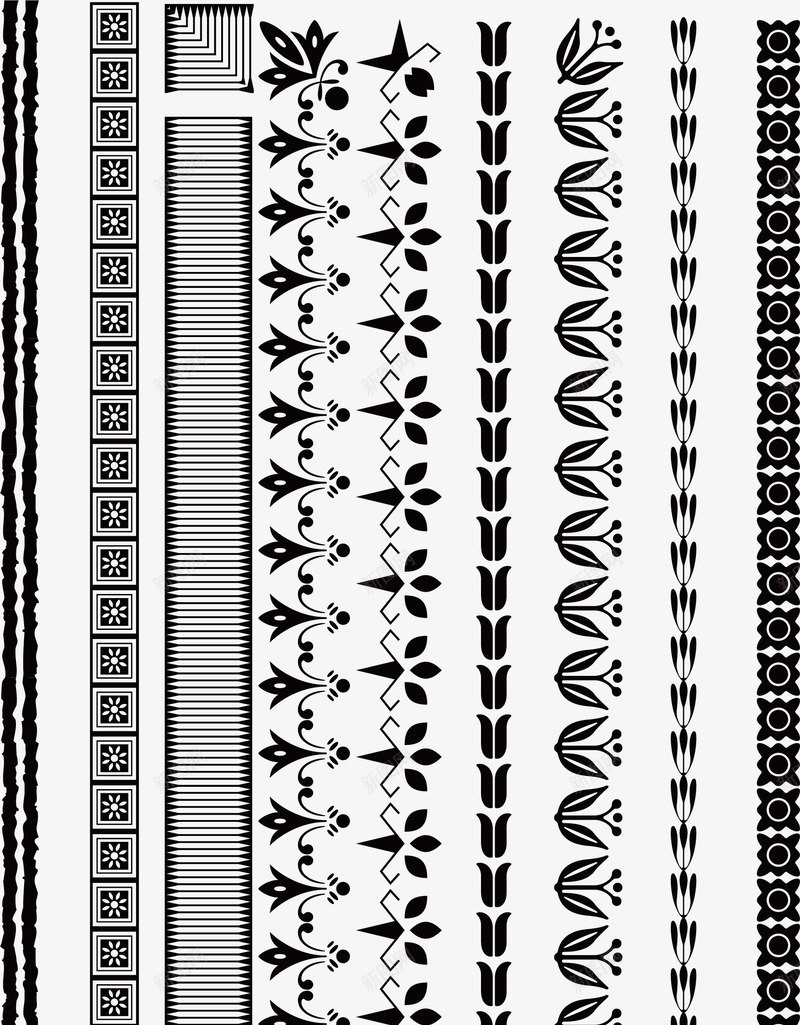 经典线条纹理png免抠素材_新图网 https://ixintu.com 矢量纹理线条 线条 装饰边框 边框纹理 黑白线条