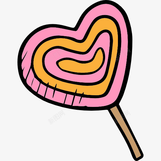 棒棒糖图标png_新图网 https://ixintu.com 心形 情人节 棒棒糖 甜 甜点 糖 食品