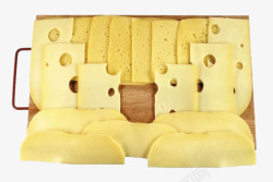 砧板上的奶酪片砧板上的大块奶酪片高清图片