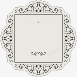米色欧式拱形门欧式米色花纹边框高清图片