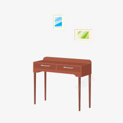 棕色桌子矢量图素材