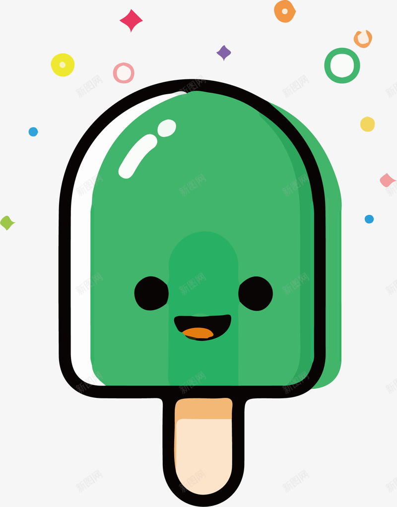 可爱冰棍造型png免抠素材_新图网 https://ixintu.com 卡通 可爱 帆布袋 绿色