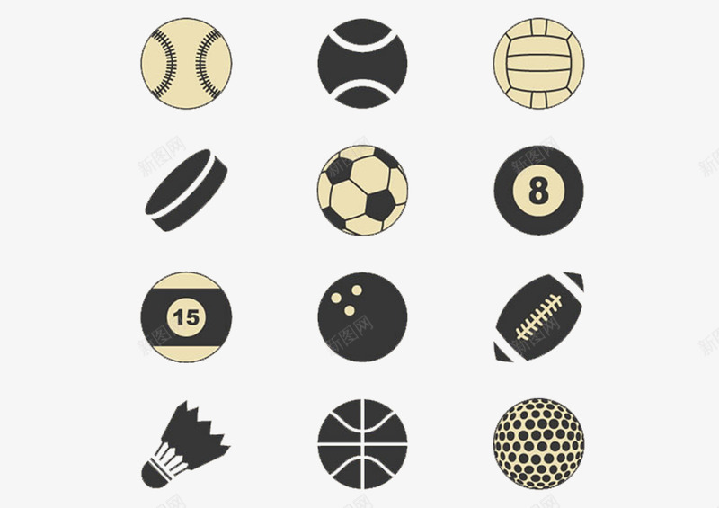运动球类图标png_新图网 https://ixintu.com 小图标 球类 足球 运动