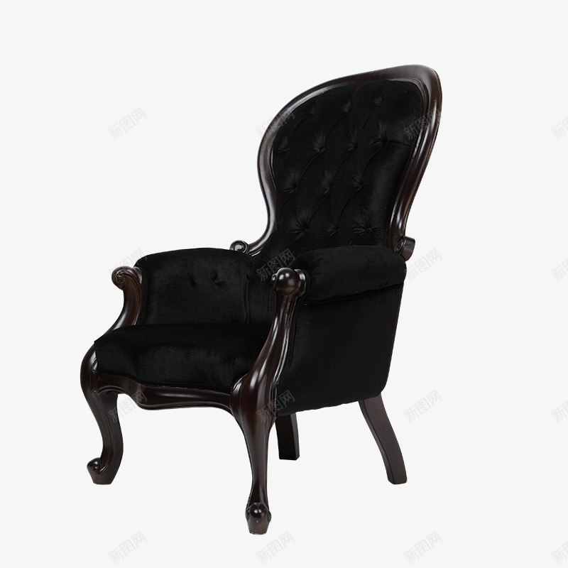 黑色欧式单人沙发png免抠素材_新图网 https://ixintu.com PNG 单人沙发 欧式 高级 黑色