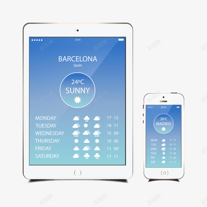 APP矢量图ai免抠素材_新图网 https://ixintu.com 天气 平板 手机 数码 矢量图
