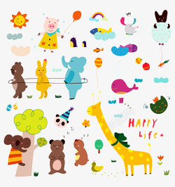 小长颈鹿免抠图片手绘动漫插画图标高清图片