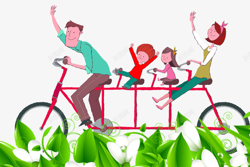一家人骑着单车去郊游psd免抠素材_新图网 https://ixintu.com 一家人 亲子 卡通 可爱女孩 周末游 手绘 旅游 春游 踏青 郊游 骑着单车